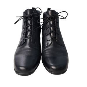 Clarks Artisan Leyden Bell Lace Up Black Leather Ankle Boots Booties 11 N